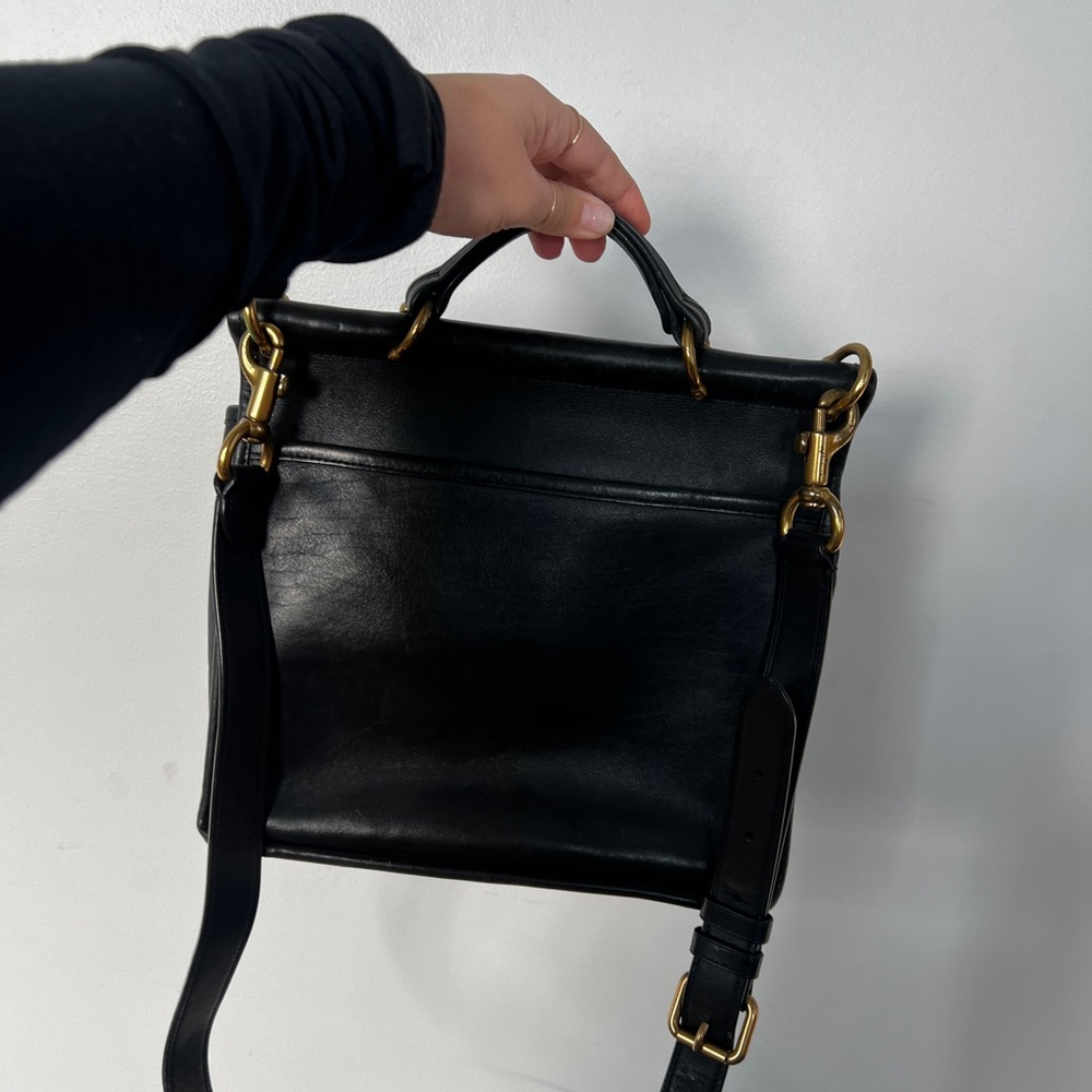 VINTAGE COACH pre-1994 WILLIS black leather crossbody bag - Picture 12 of 12